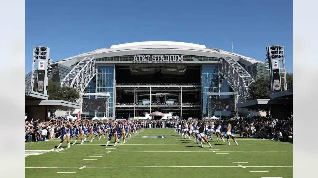 ATT&T Stadium with Cheerleaders for pregame