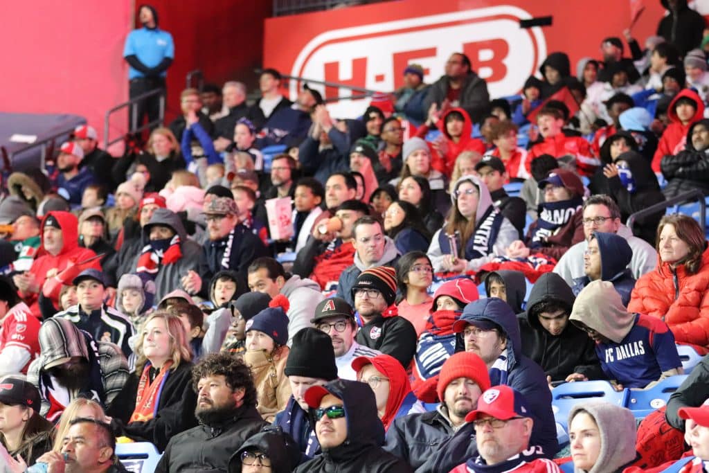 Crowd at a FC Dallas sporting event.