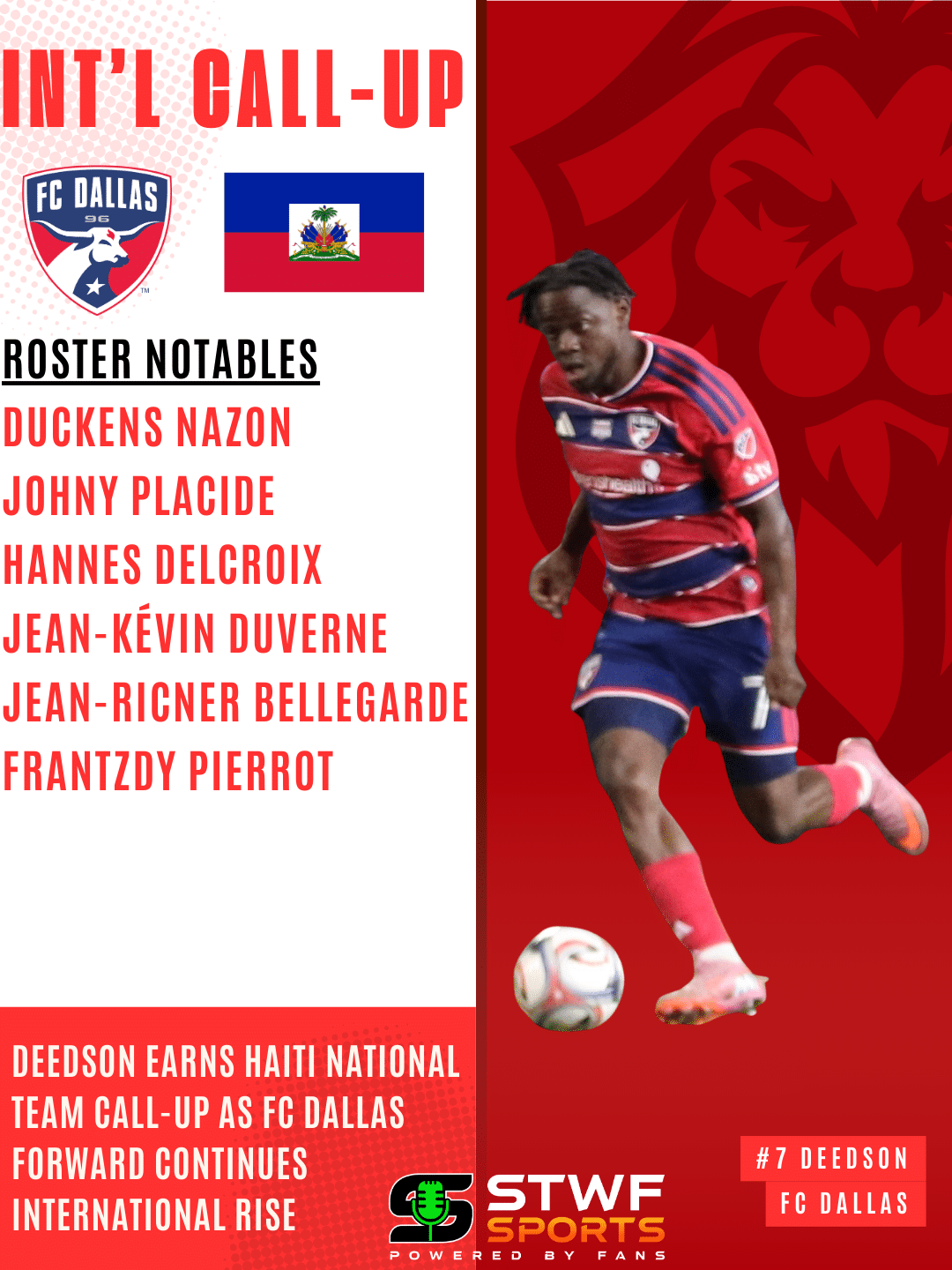 Red Modern Football Team Starting Lineup Instagram Post