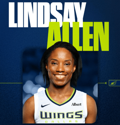 Lindsey Allen WNBA Basketball player portrait with logo