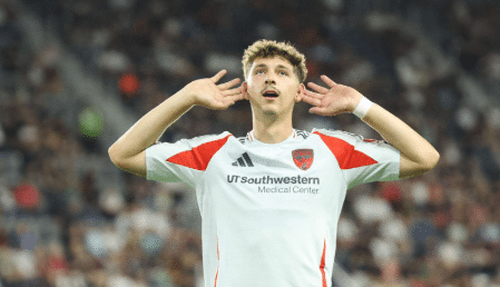 Logan Farrington Soccer player celebrating a goal
