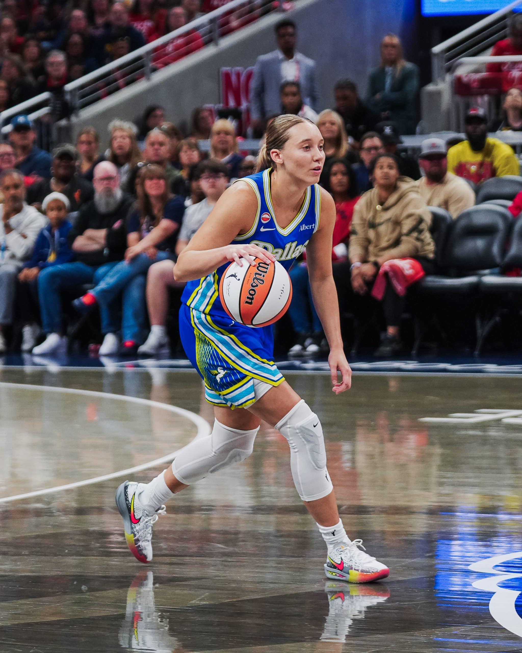 Paige Buckers WNBA basketball player dribbling ball