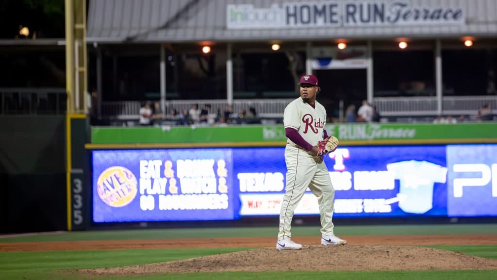 MiLB Frisco Roughriders Baseball pitcher on the mound