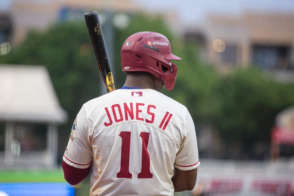 MiLB Baseball player at bat, jersey number