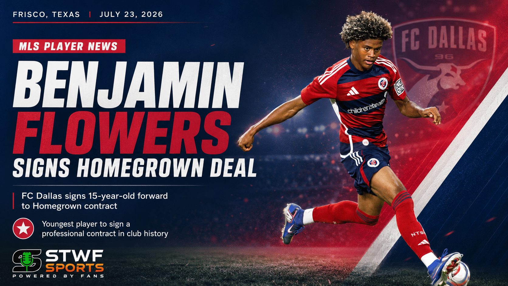 FC Dallas Signs Benjamin Flowers to Homegrown Contract